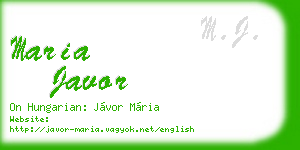 maria javor business card